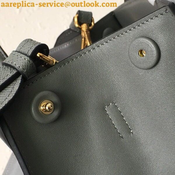 Replica Prada Monochrome Small Bag In Grey Saffiano Leather 6