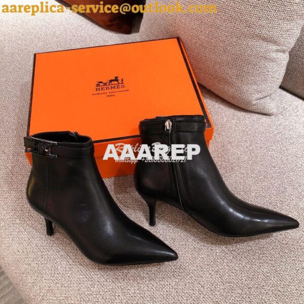 Replica Hermes Blanche Ankle Boot in Goatskin with Hapi rhinestones Bu 9