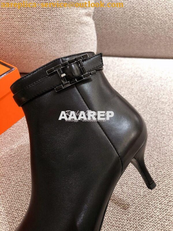 Replica Hermes Blanche Ankle Boot in Goatskin with Hapi rhinestones Bu 12