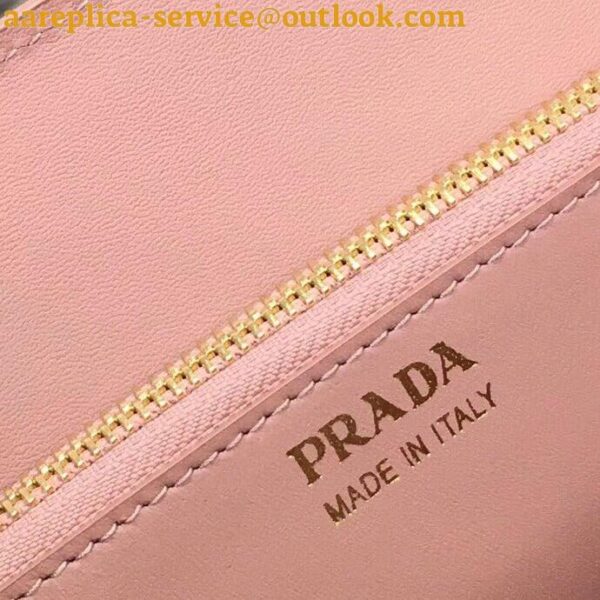 Replica Prada Monochrome Small Bag In Pink Saffiano Leather 8