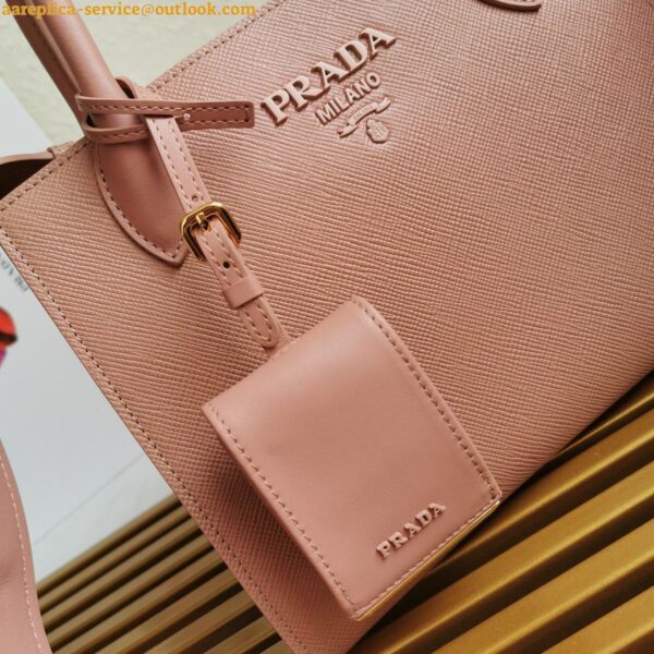 Replica Prada Monochrome Small Bag In Pink Saffiano Leather 9