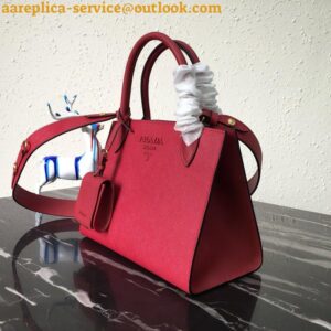 Replica Prada Monochrome Small Bag In Red Saffiano Leather 2