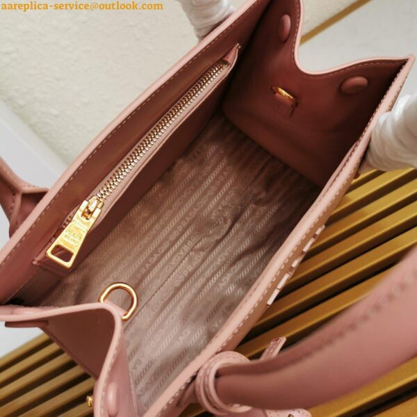 Replica Prada Monochrome Small Bag In Pink Saffiano Leather 12