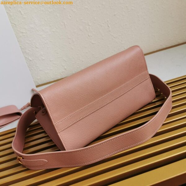 Replica Prada Monochrome Small Bag In Pink Saffiano Leather 13