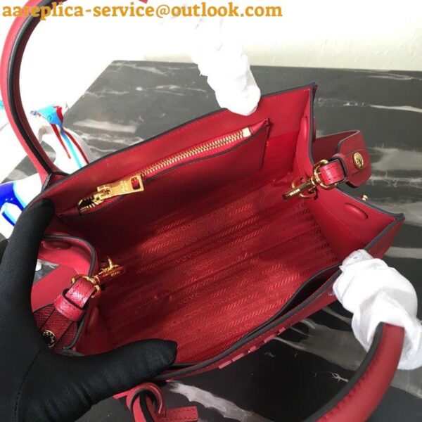 Replica Prada Monochrome Small Bag In Red Saffiano Leather 8