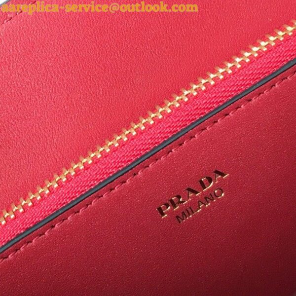 Replica Prada Monochrome Small Bag In Red Saffiano Leather 9