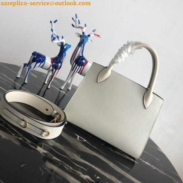 Replica Prada Monochrome Small Bag In White Saffiano Leather 5