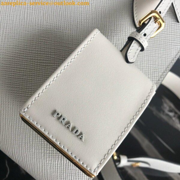 Replica Prada Monochrome Small Bag In White Saffiano Leather 7