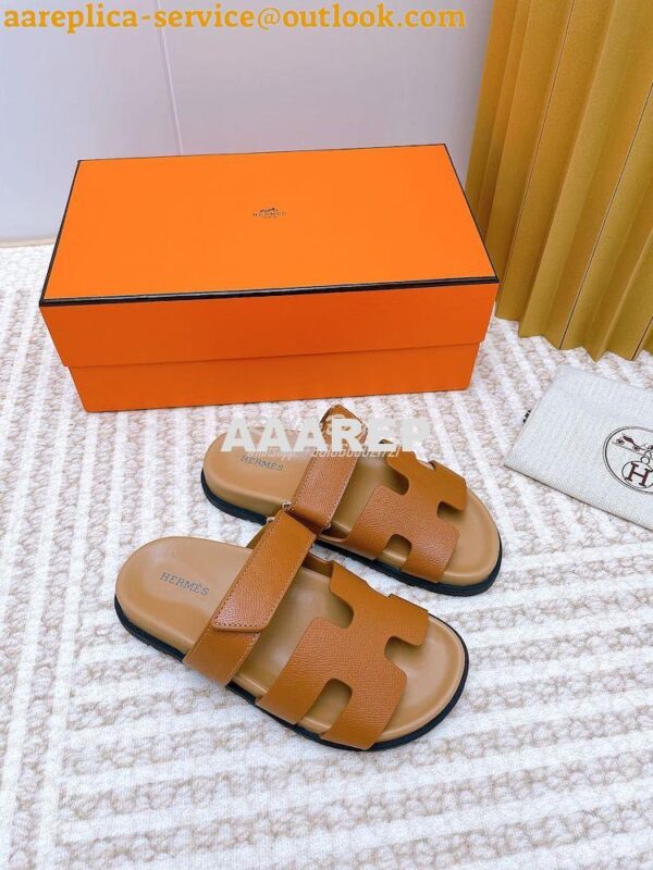 Replica Hermes Chypre Sandal in Epsom Leather H222297Z 6