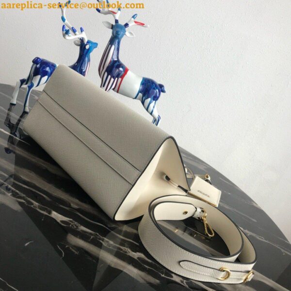 Replica Prada Monochrome Small Bag In White Saffiano Leather 9