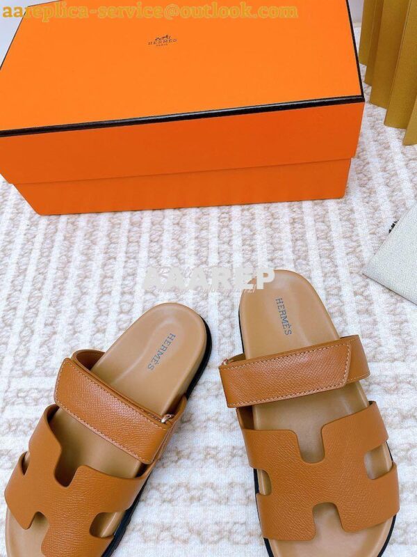 Replica Hermes Chypre Sandal in Epsom Leather H222297Z 7