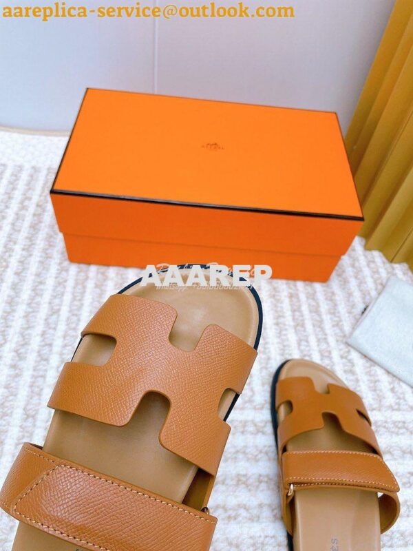 Replica Hermes Chypre Sandal in Epsom Leather H222297Z 8