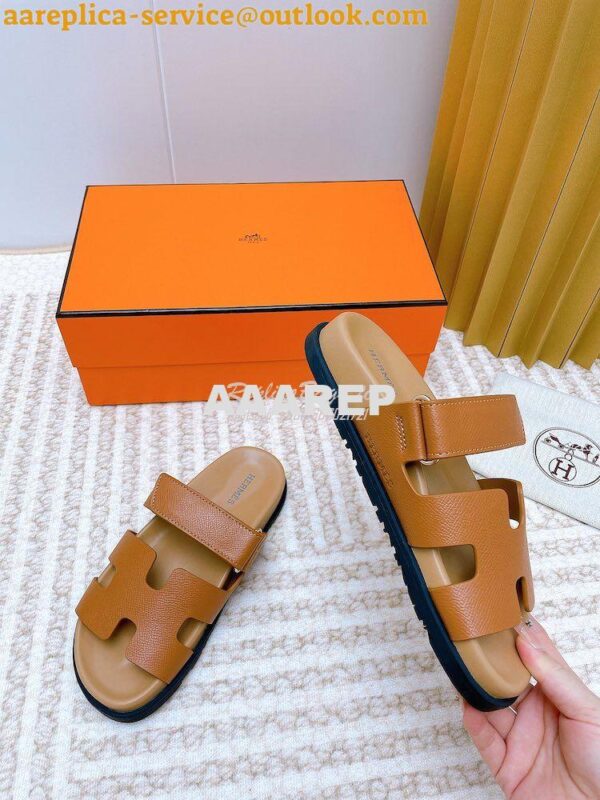 Replica Hermes Chypre Sandal in Epsom Leather H222297Z 9