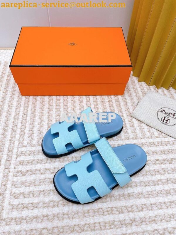 Replica Hermes Chypre Sandal in Epsom Leather H222297Z 22