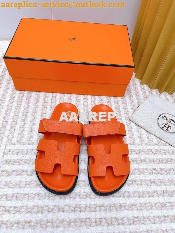 Replica Hermes Chypre Sandal in Epsom Leather H222297Z 25