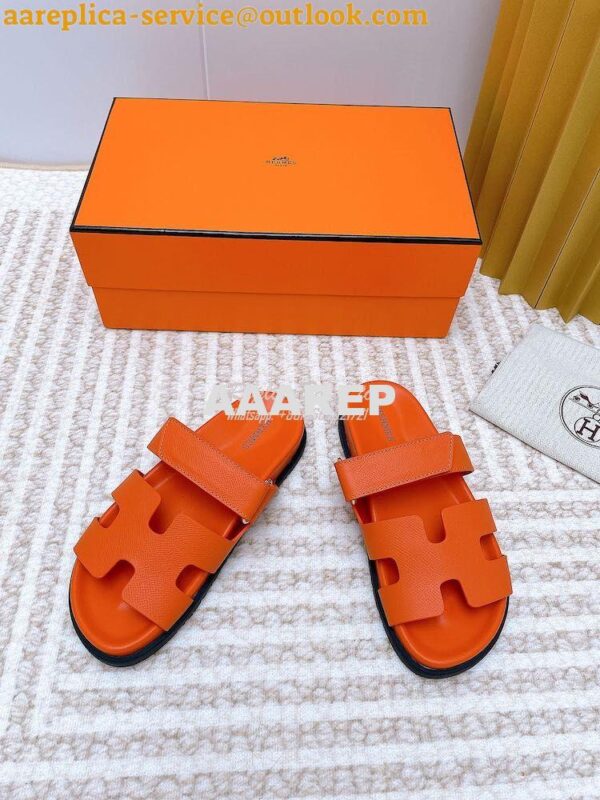 Replica Hermes Chypre Sandal in Epsom Leather H222297Z 26