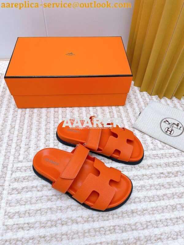 Replica Hermes Chypre Sandal in Epsom Leather H222297Z 27