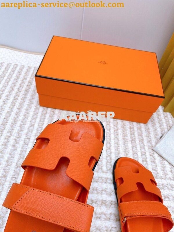 Replica Hermes Chypre Sandal in Epsom Leather H222297Z 30