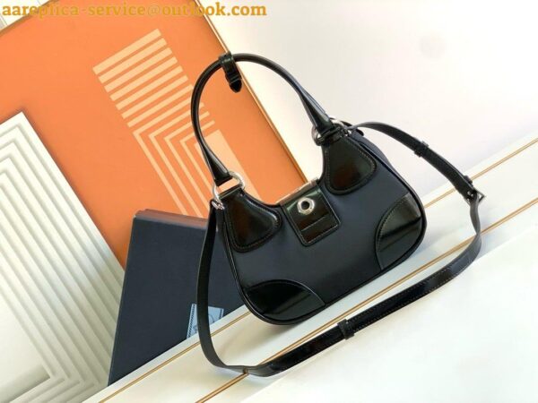 Replica Prada Moon Bag in Black Padded Nappa Leather 11