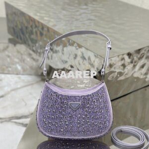 Replica Prada Cleo Satin Bag With Appliqués 1BC169 Wisteria
