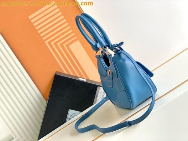 Replica Prada Moon Bag in Blue Padded Nappa Leather 6