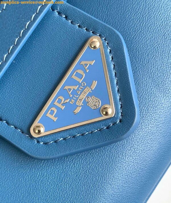 Replica Prada Moon Bag in Blue Padded Nappa Leather 9