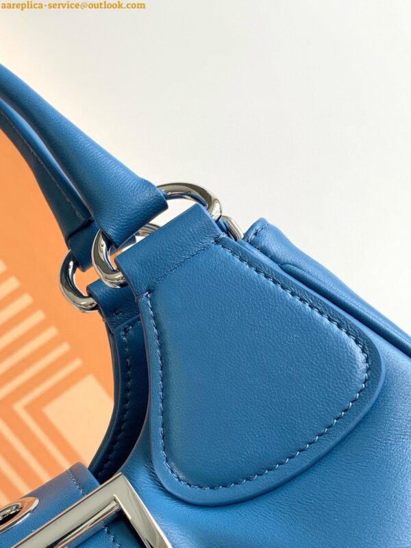 Replica Prada Moon Bag in Blue Padded Nappa Leather 10