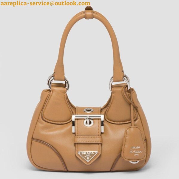 Replica Prada Moon Bag in Caramel Padded Nappa Leather 3