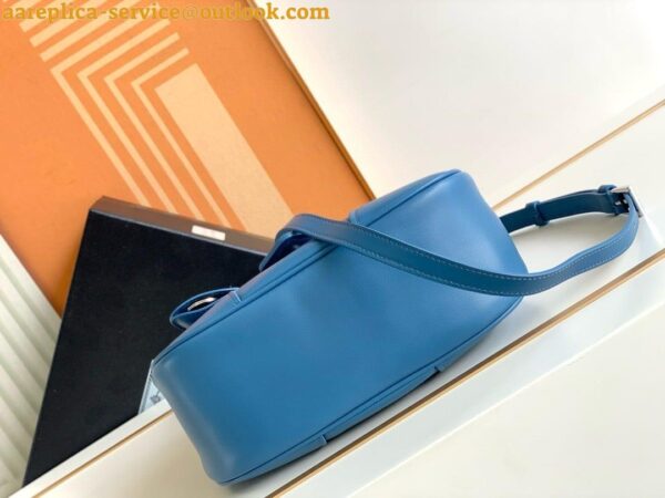 Replica Prada Moon Bag in Blue Padded Nappa Leather 17