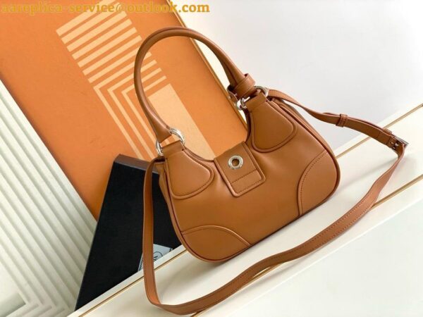 Replica Prada Moon Bag in Caramel Padded Nappa Leather 7