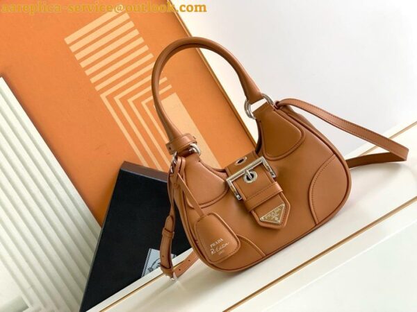 Replica Prada Moon Bag in Caramel Padded Nappa Leather 8