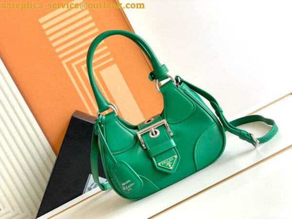 Replica Prada Moon Bag in Green Padded Nappa Leather 5