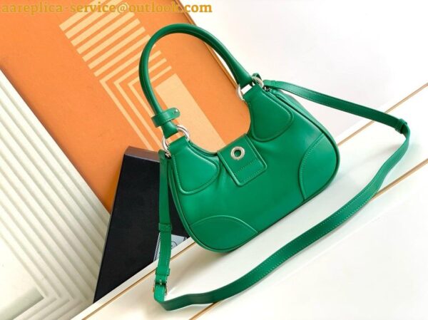 Replica Prada Moon Bag in Green Padded Nappa Leather 7