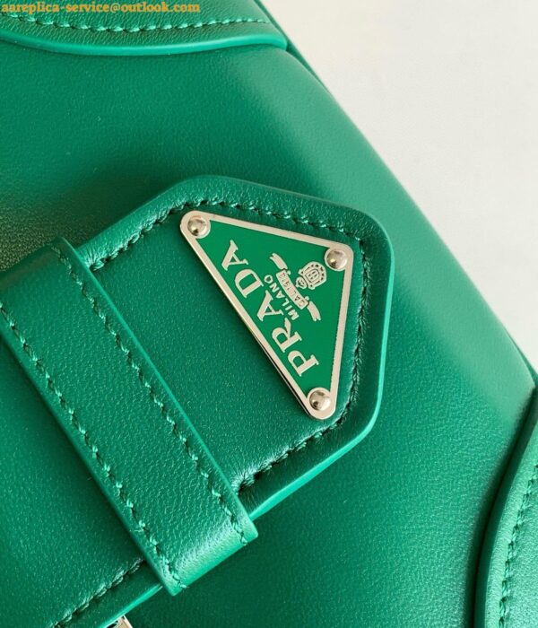 Replica Prada Moon Bag in Green Padded Nappa Leather 9