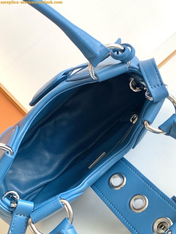 Replica Prada Moon Bag in Blue Padded Nappa Leather 32