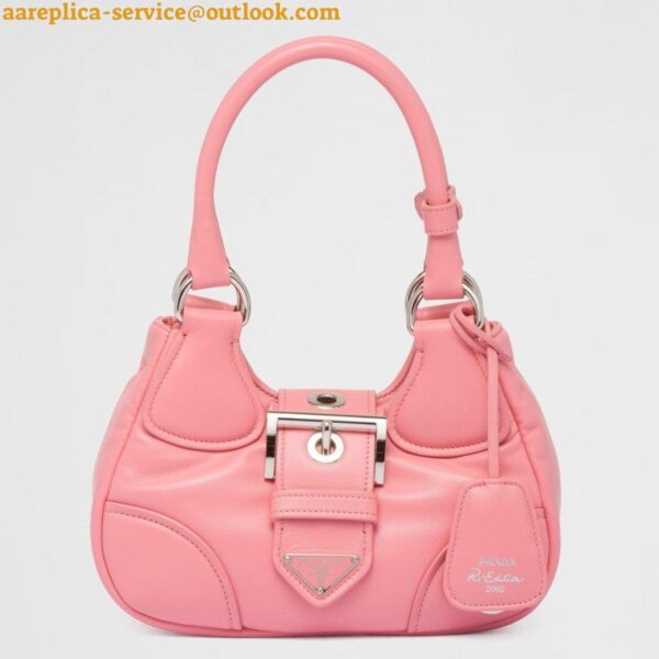 Replica Prada Moon Bag in Pink Padded Nappa Leather 3