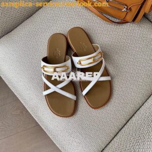 Replica Hermes Claire Sandal in Calfskin H211039 White