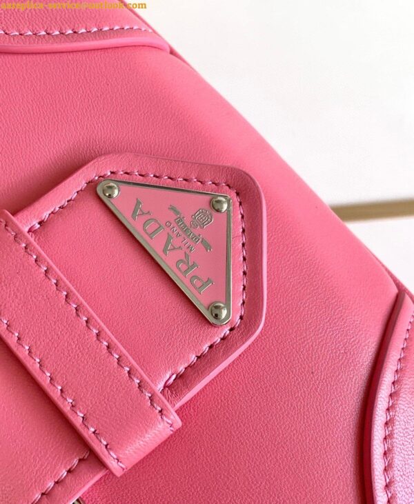 Replica Prada Moon Bag in Pink Padded Nappa Leather 9