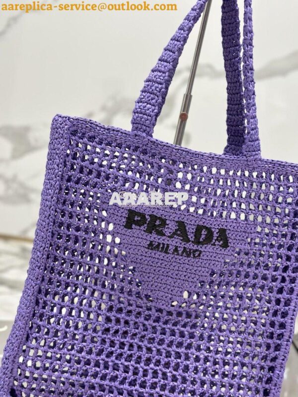Replica Prada Crochet tote bag 1BG393 Raffia-effect Yarn Color i 7