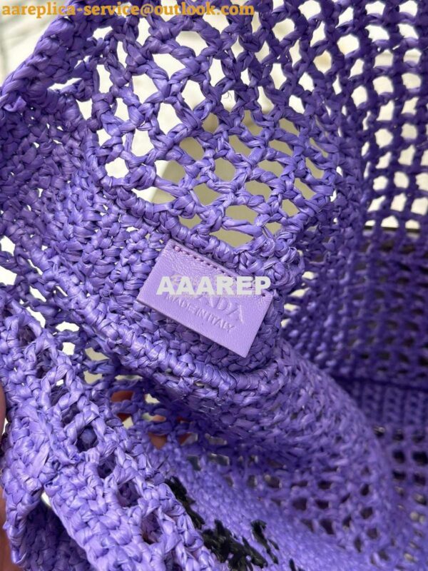 Replica Prada Crochet tote bag 1BG393 Raffia-effect Yarn Color i 11