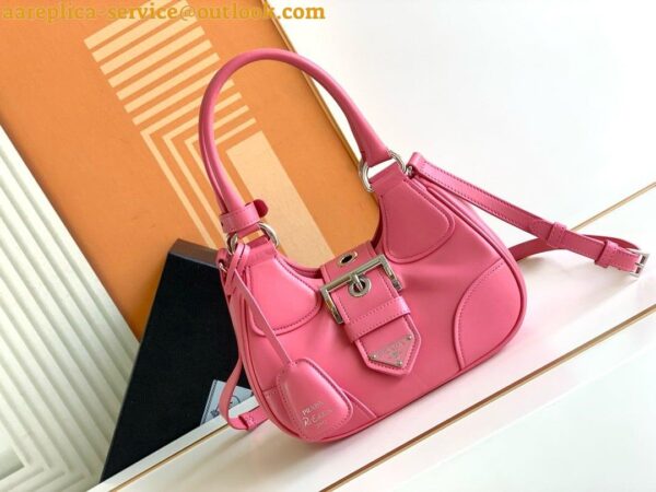 Replica Prada Moon Bag in Pink Padded Nappa Leather 15