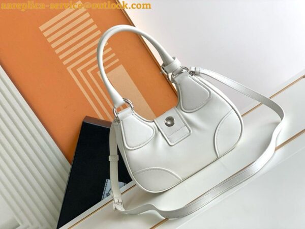 Replica Prada Moon Bag in White Padded Nappa Leather 6