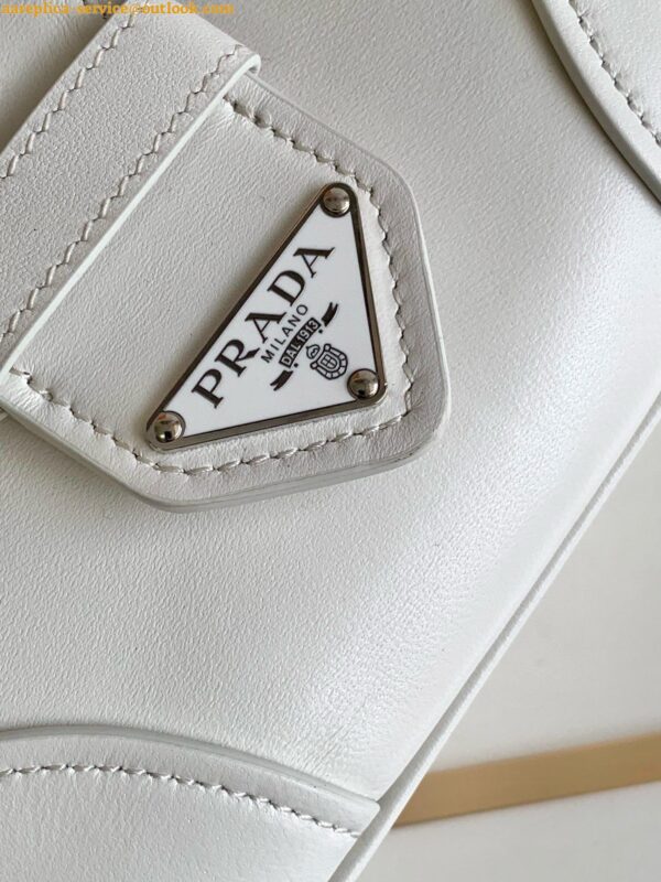 Replica Prada Moon Bag in White Padded Nappa Leather 10