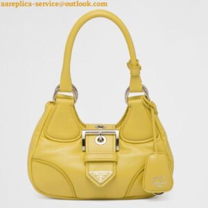 Replica Prada Moon Bag in Yellow Padded Nappa Leather