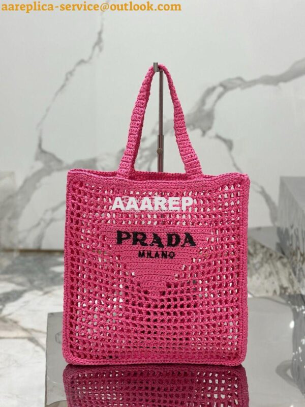 Replica Prada Crochet tote bag 1BG393 Raffia-effect Yarn Color i 26