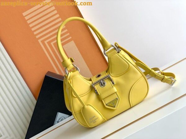 Replica Prada Moon Bag in Yellow Padded Nappa Leather 6