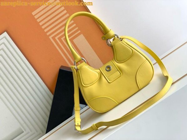 Replica Prada Moon Bag in Yellow Padded Nappa Leather 7