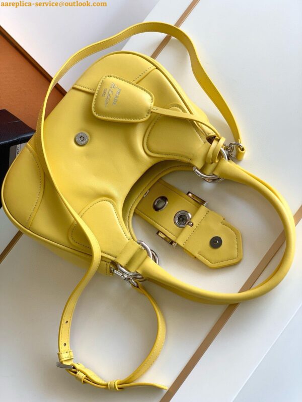 Replica Prada Moon Bag in Yellow Padded Nappa Leather 8