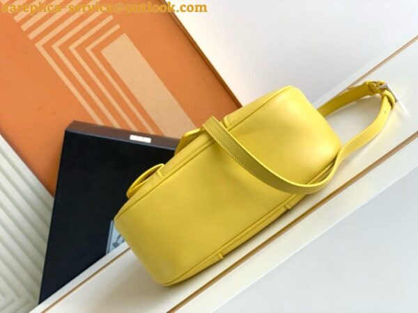 Replica Prada Moon Bag in Yellow Padded Nappa Leather 14