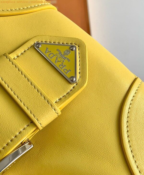 Replica Prada Moon Bag in Yellow Padded Nappa Leather 21